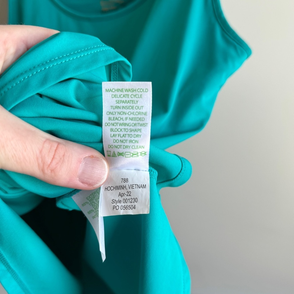 Lilly Pulitzer Teal Luxletic Sunray Bra Tank Top | Size Large - Picture 6 of 9